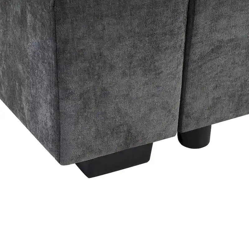 Chenille Upholstered Cloud Sofa L-Shaped Couch with Chaise Lounge & Storage