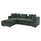 Chenille Upholstered Cloud Sofa L-Shaped Couch with Chaise Lounge & Storage