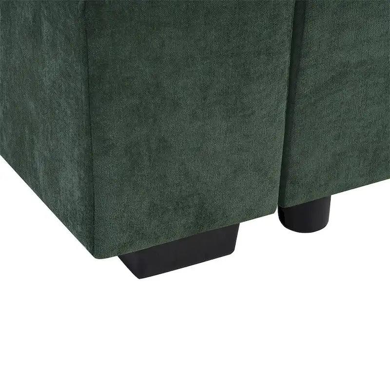Chenille Upholstered Cloud Sofa L-Shaped Couch with Chaise Lounge & Storage