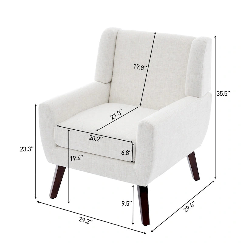 Upholstered Armchair with Wide Back Accent Chair