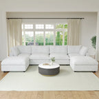 Soft Plush Upholstered Modular Sectional Sofa U-shaped Down Filled Living Room Couch-5 Seaters/6 Seaters
