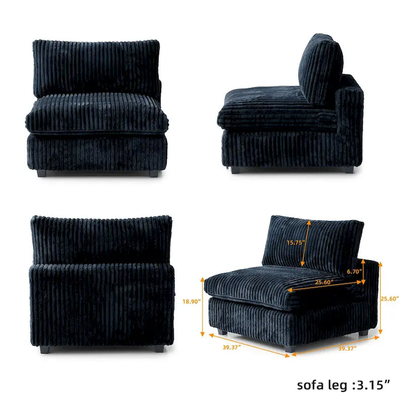 Soft Plush Upholstered Modular Sectional Sofa U-shaped Down Filled Living Room Couch-5 Seaters/6 Seaters