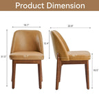 set of 2 upholstered side chairs with wooden legs, suitable for kitchen, dining room and office