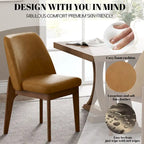set of 2 upholstered side chairs with wooden legs, suitable for kitchen, dining room and office