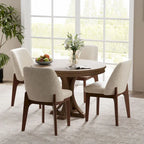 set of 2 upholstered side chairs with wooden legs, suitable for kitchen, dining room and office