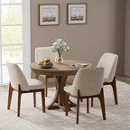 set of 2 upholstered side chairs with wooden legs, suitable for kitchen, dining room and office