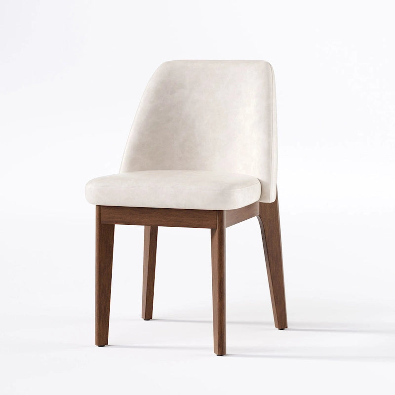 set of 2 upholstered side chairs with wooden legs, suitable for kitchen, dining room and office