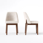 set of 2 upholstered side chairs with wooden legs, suitable for kitchen, dining room and office
