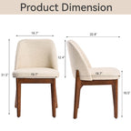 set of 2 upholstered side chairs with wooden legs, suitable for kitchen, dining room and office