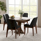 set of 2 upholstered side chairs with wooden legs, suitable for kitchen, dining room and office