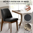 set of 2 upholstered side chairs with wooden legs, suitable for kitchen, dining room and office