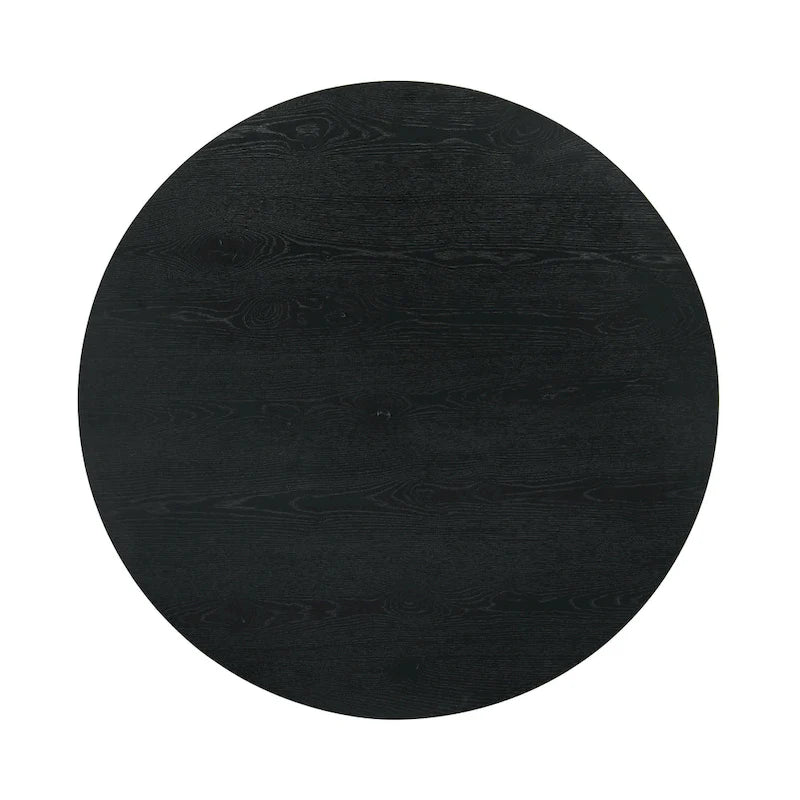 Evrena Modern 5-Piece Black Solid Wood 48-inch Round Dining Set