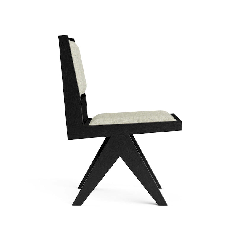 Evrena Modern 5-Piece Black Solid Wood 48-inch Round Dining Set