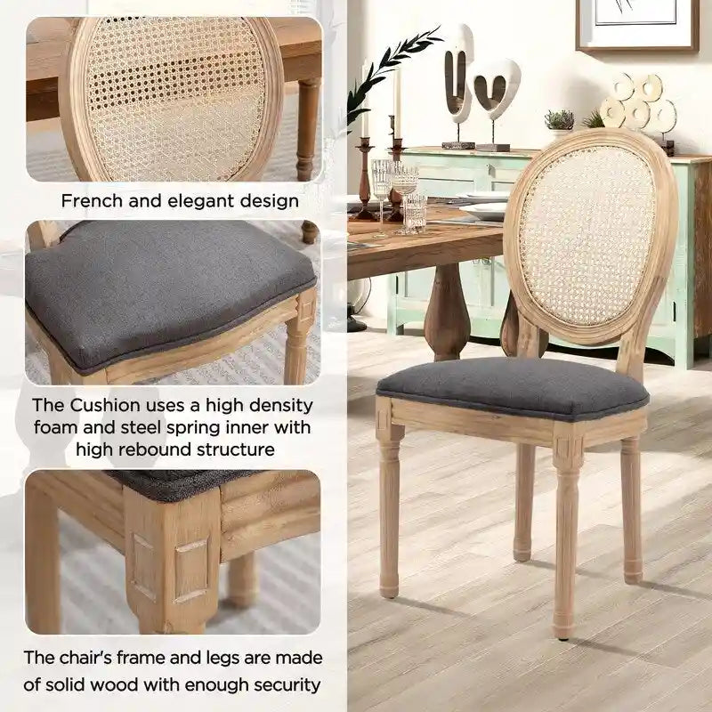 French Dining Chair with Nailhead Trim Set of 4