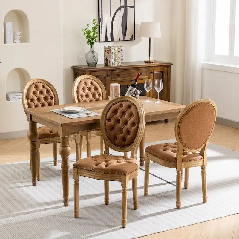 French Dining Chair with Nailhead Trim Set of 4
