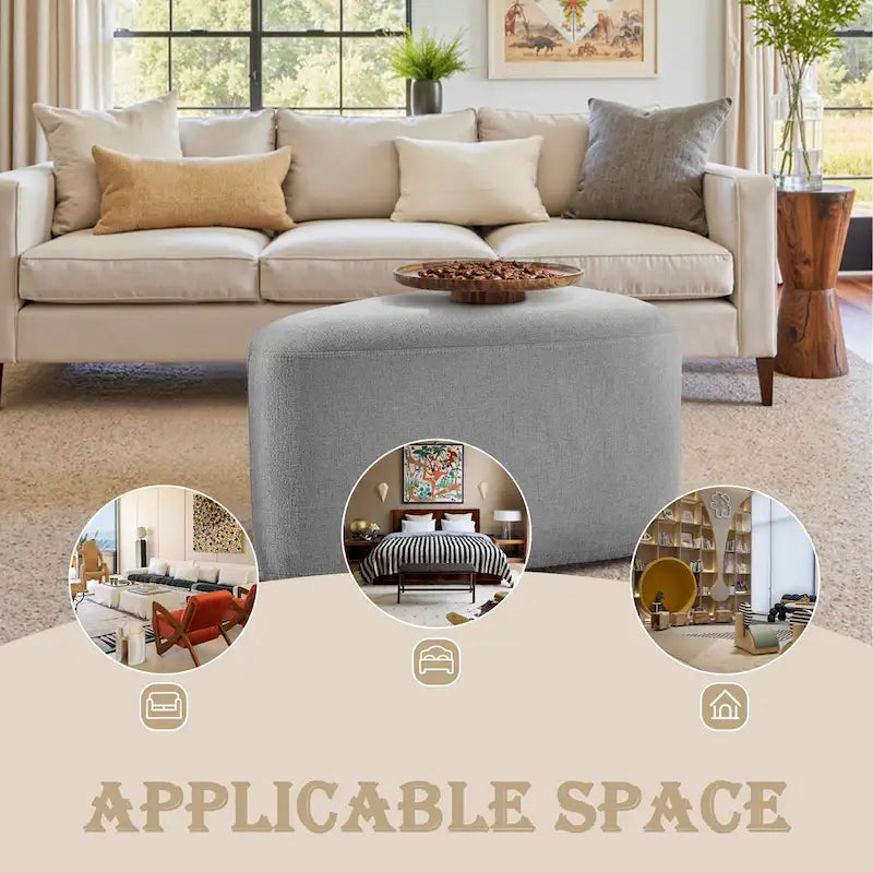 26 Footstools and Ottomans, Modern Fabric Pouf Ottoman