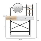Modern Makeup Vanity with Mirror, Wireless Charging Station