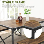44.3 Dining Table with Benches Kitchen Table set for 4 Rectangular Dining Room Table Set with 2 Metal Wood Benches