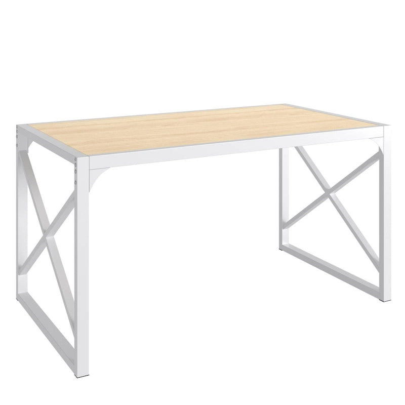 44.3 Dining Table with Benches Kitchen Table set for 4 Rectangular Dining Room Table Set with 2 Metal Wood Benches