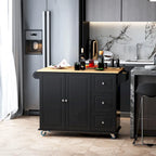 Mobile Kitchen Island With Drop Leaf(no include stool)