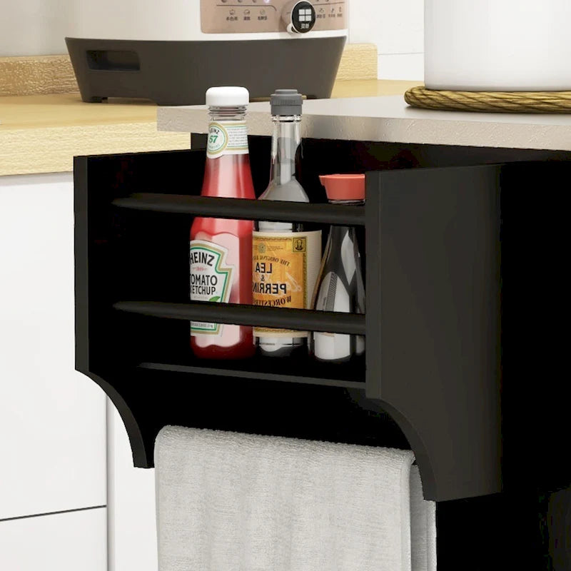 Rolling Kitchen Island Cart - Stainless Steel Top - 41.75W - with Storage