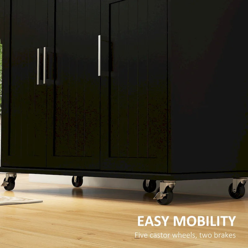 Rolling Kitchen Island Cart - Stainless Steel Top - 41.75W - with Storage