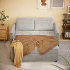 3 in 1 Convertible Sleeper Loveseat Couch, Futon Sofa Bed with Pull-Out Bed & Adjustable Backrest