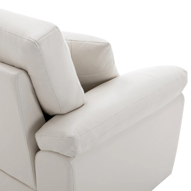 Upholstered Living Room Set, 4 Pieces - Faux Leather Chair, Loveseat, sofa with Ottoman