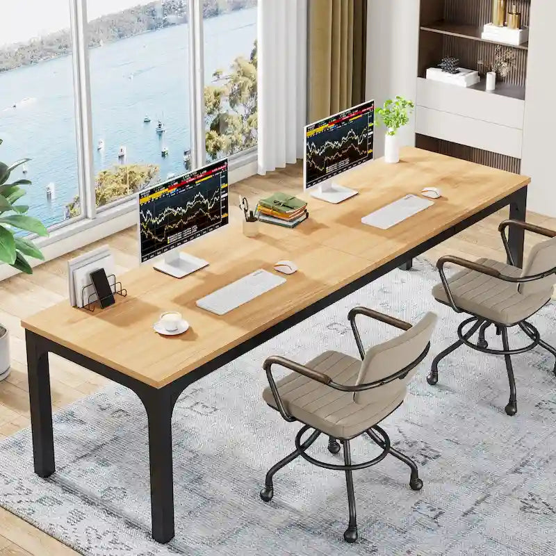 78.7 inches Extra Long Computer Desk 2 Person, Wide Double Office Writing Workstation