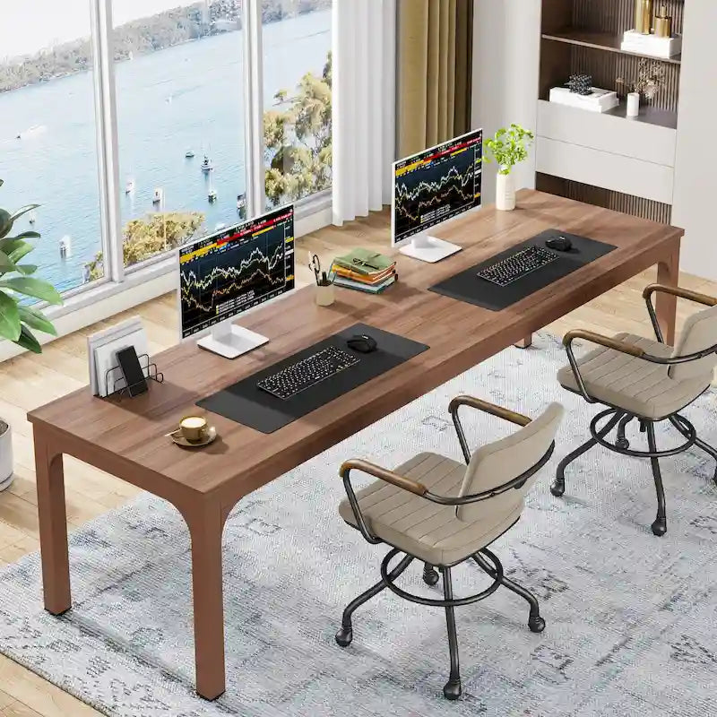 78.7 inches Extra Long Computer Desk 2 Person, Wide Double Office Writing Workstation
