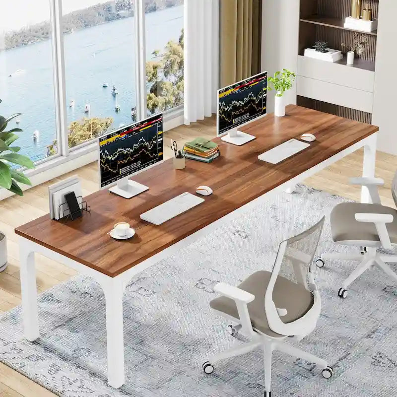78.7 inches Extra Long Computer Desk 2 Person, Wide Double Office Writing Workstation