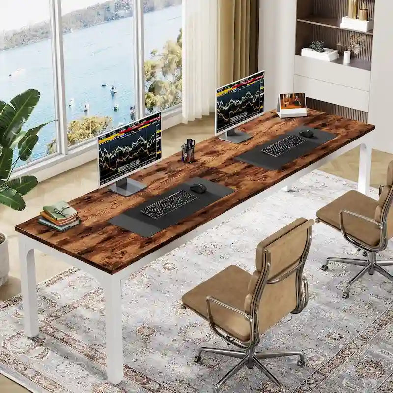 78.7 inches Extra Long Computer Desk 2 Person, Wide Double Office Writing Workstation