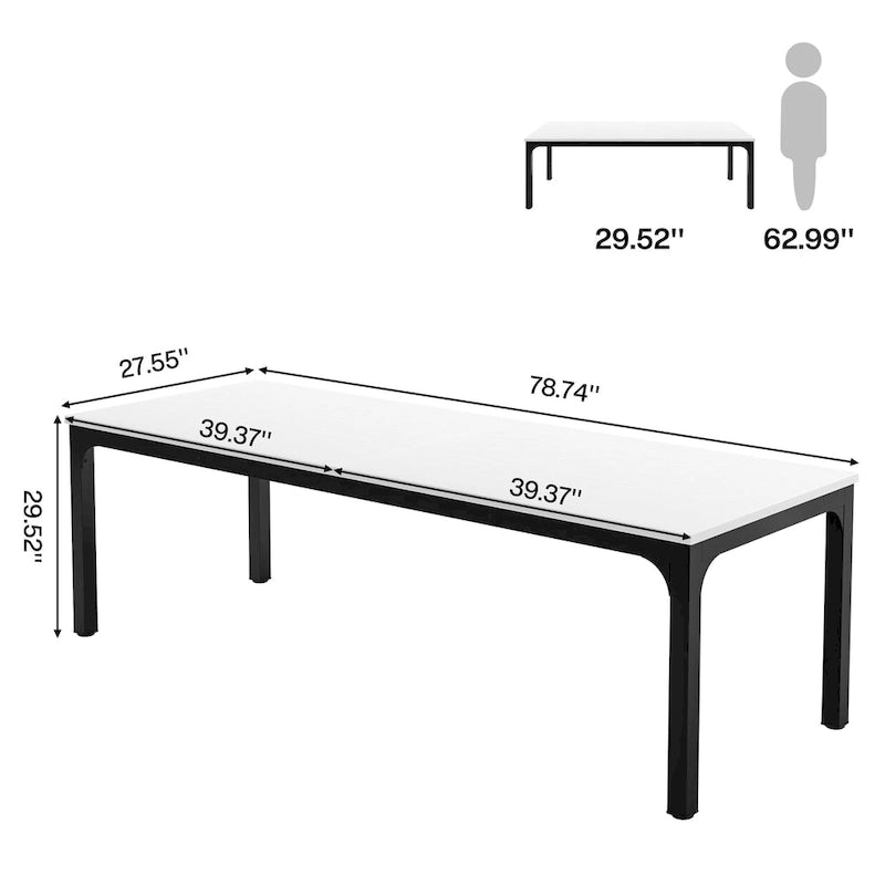78.7 inches Extra Long Computer Desk 2 Person, Wide Double Office Writing Workstation