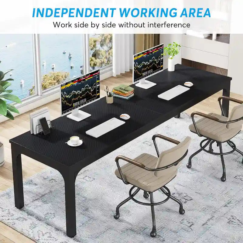 78.7 inches Extra Long Computer Desk 2 Person, Wide Double Office Writing Workstation