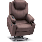 MCombo Electric Power Lift Recliner Chair Sofa with Massage and Heat, 3 Positions, USB Ports, Faux Leather 7040