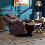 MCombo Electric Power Lift Recliner Chair Sofa with Massage and Heat, 3 Positions, USB Ports, Faux Leather 7040