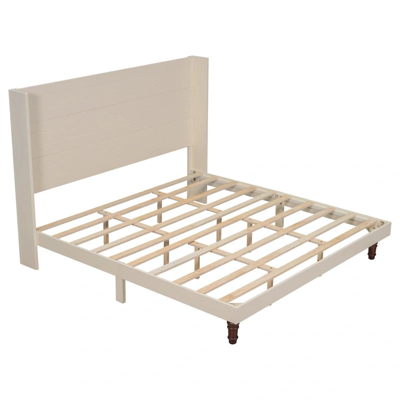 King Size Platform Bed Elegant High Headboard Bed Comfortable High Back Design