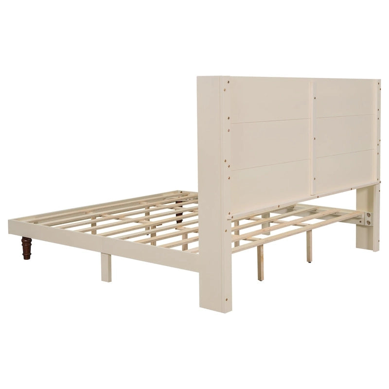King Size Platform Bed Elegant High Headboard Bed Comfortable High Back Design