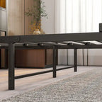 Full Size Metal Platform Bed with Storage Headboard and Charger