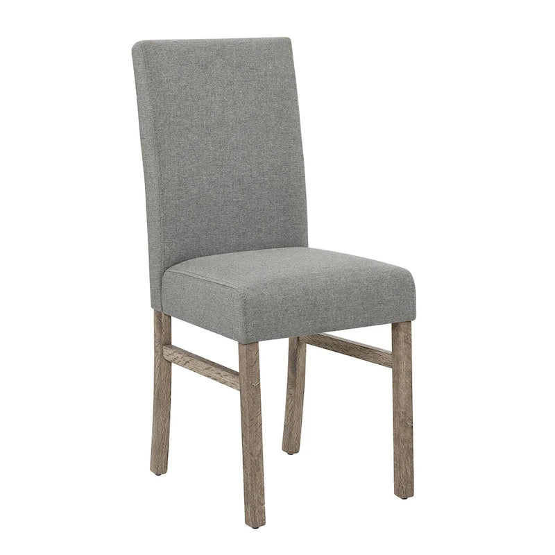 Rustic 5-Piece Dining Set with Small Space Rectangular Table & 4 Upholstered Chairs