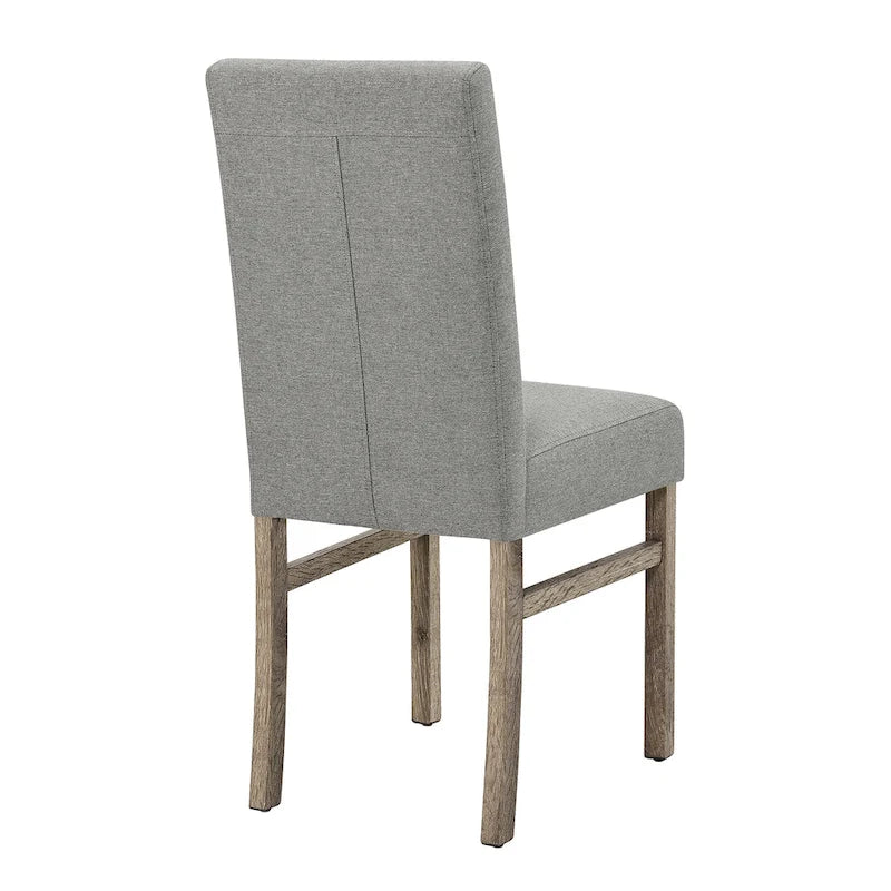 Rustic 5-Piece Dining Set with Small Space Rectangular Table & 4 Upholstered Chairs