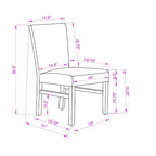 Rustic 5-Piece Dining Set with Small Space Rectangular Table & 4 Upholstered Chairs