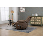 Oversized PU Leather Power Lift Recliner with Massage, Lumbar Heating, Cup Holder, 180 Flat Lay