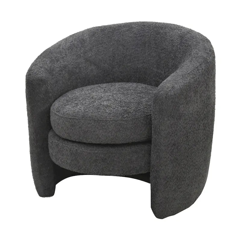 Boucle Accent Chair - Curved Back - Fully Assembled
