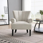 Grey Modern 29 Upholstered Arm Chair with High-Density Foam and Channel Back