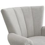 Grey Modern 29 Upholstered Arm Chair with High-Density Foam and Channel Back
