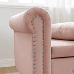 Pink 58.26 Velvet Button Tufted Chaise Lounge Chair