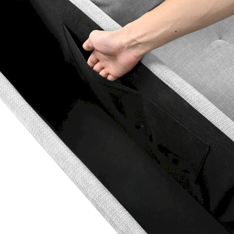 91.5 L-Shaped 4-Seat Sleeper Sofa with Pull-Out Bed and Storage