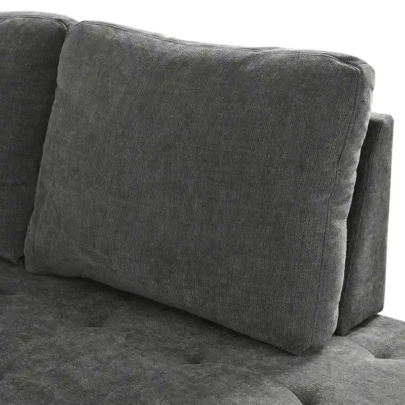 91.5 L-Shaped 4-Seat Sleeper Sofa with Pull-Out Bed and Storage
