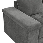 91.5 L-Shaped 4-Seat Sleeper Sofa with Pull-Out Bed and Storage